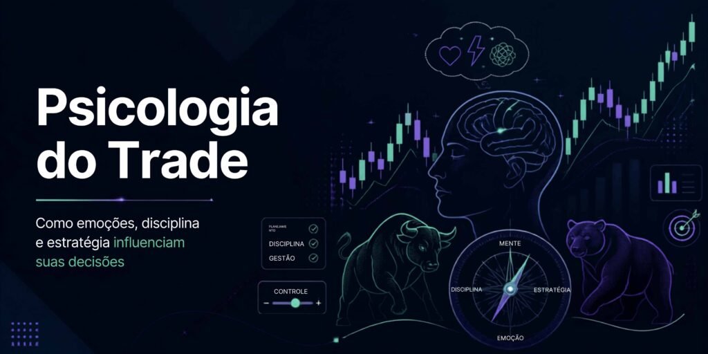 psicologia no mercado financeiro, controle emocional trader, disciplina no trade, gestão de risco e emoções, medo e ganância no trade, como controlar emoções no trade, trader iniciante, mentalidade do trader
